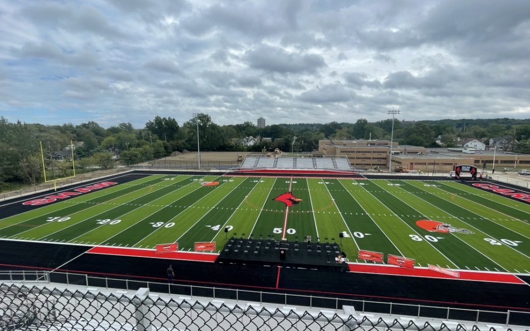 New logo painted at midfield for Cleveland Browns 1st home game this weekend